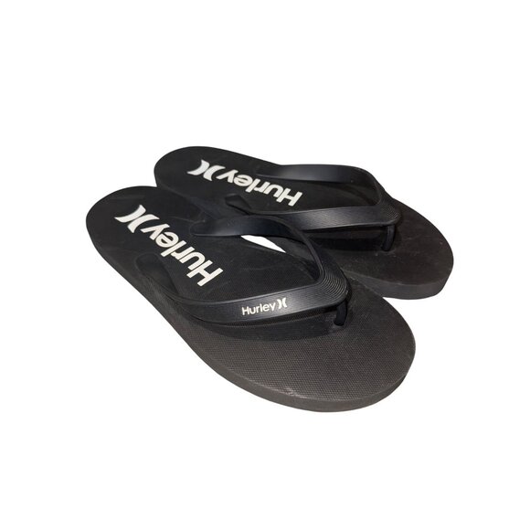 NWOT Hurley Black Mens Thong Flip Flops Sandals Size 9 Beach Casual Footwear - Picture 3 of 9